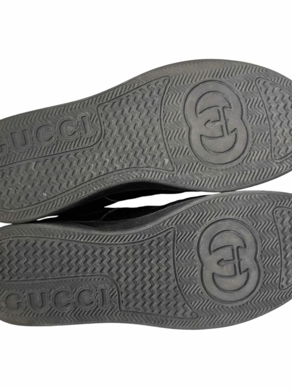 Gucci GG Embossed Sneaker Black Leather Size 12 UK / 12.5 US Men Designer Shoes